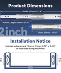 Built Tough Heavy Duty Drawer Slides With Lock 12 Inch Full Extension Ball Bearing Tracks For Tool Cabinets And Workbenches Cold Rolled Steel 250 Lb Professional Load product dimensions and installation notice