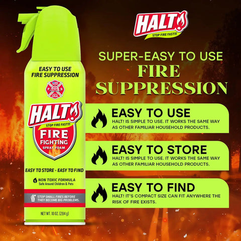 Quick Grab And Go Handheld Fire Safety Spray Fast Acting Non Toxic PFAS Free Emergency Fire Extinguisher For Home Kitchen And Car Two Pack Portable Compact Fire Suppressor No Sweat Tailgate Safe Essential