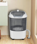 Slick Compact Mini Washer And Dryer Combo, 5.5 Pound Portable Laundry Rig With Easy Peasy Custom Timer And Heavy Duty Drain Hose in grey.
