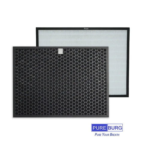 Replacement Filter Kit for RabbitAir BioGS Classic SPA 421A 582A Air Purifier with H13 True HEPA and Activated Carbon Filtration