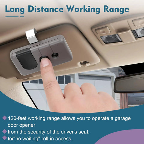 Two Pack Universal Garage Door Remote For 2006 To 2013 Openers With Purple Learn Button Only Security Plus 315 MHz in use