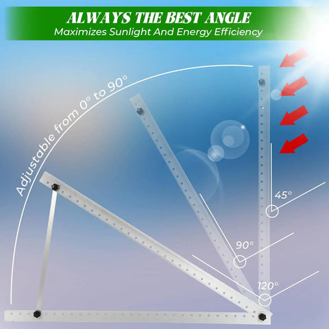 Heavy Duty Solar Panel Mounting Kit Set With 0 To 90 Degree Adjustable Tilt Foldable Legs Aluminum Alloy Construction