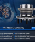 Rear Wheel Bearing Hub Assembly 512536 For Subaru Outback 2015 To 2021, Forester 2019, WRX 2015 To 2019, Legacy 2015 To 2021, Ascent 2019 To 2021 5 Lug With ABS Pack Of 2 Ready To Install Replacement shown in display image.