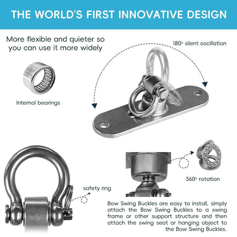 Beefy Heavy Duty Swing Hanger With 180 And 360 Degree Bearings, stainless steel components showing safety ring and oscillation features