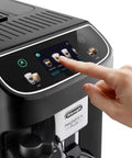 Close-up of the control panel on the Hella Smooth Automatic Bean To Cup Coffee Maker featuring touch display settings.