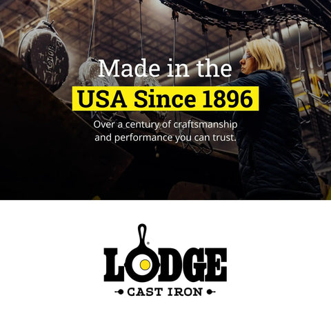 Lodge Cast Iron branding, Made in USA since 1896