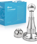 Magnetic Door Stopper With Hydraulic Shock Absorbent Tech in 304 Stainless Steel, shown with packaging, anti rust wall mount design.