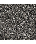 Top Shelf TA2 Pure Titanium Flat Head Countersunk Self Tapping Screws Pack Of Twenty ST5 X 12mm Phillips Drive in a pile of screws.