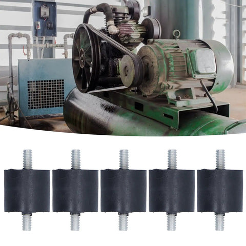 Set Of 5 Rubber Vibration Isolator Mounts With High Elasticity For Shock Absorption And Quiet Operation, Keeps Your Air Conditioners And Fitness Equipment From Vibration, Rugged M8 Mounts. Rubber anti-vibration mounts for compressor and motor equipment