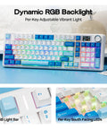 Sick Wireless Mechanical Keyboard With 97 Key Layout Built In Smart Screen Rotary Dial Knob Custom Pbt Keycaps featuring dynamic RGB backlight.