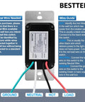 Back view wiring guide for 5 Pack Motion Sensor Switches No Brainer Auto On Off PIR Occupancy And Vacancy Modes 800W 120 Volt 277 Volt