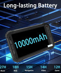 8-Inch Rugged Tablet Android 11 Octa-Core 10000mAh battery with usage stats for music, web, navigation, video, and gaming.