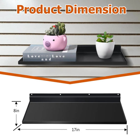 17x8 Inch Large Slatwall Shelves Set Of 2 Built To Last Heavy Duty Metal Slat Wall Display Shelves For Slat Wall Panels Flat Display