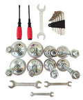 Heavy Duty Two In One Tabletop Shrink Wrap Machine For Bottles And Flat Packs with assorted wrenches and screwdrivers.