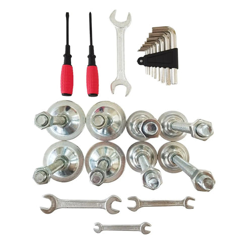 Heavy Duty Two In One Tabletop Shrink Wrap Machine For Bottles And Flat Packs with assorted wrenches and screwdrivers.