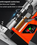 Heavy-Duty Magnetic Drill Press With 1380W Copper Motor And 16mm Boring Capacity showcasing powerful magnetic suction base highlighting suction force over 19800N.