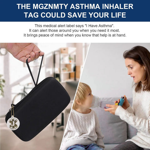 Everyday Travel Case For Asthma Gear Inhaler Spacer Masks Meds And Medical Card with alert tag and hand strap