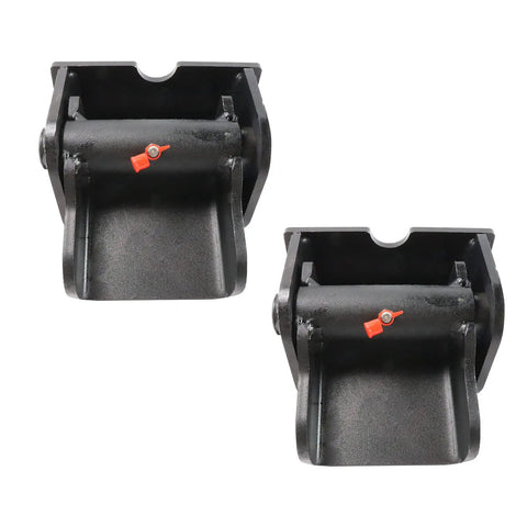 Heavy Duty Greasable Weld On Solid Steel Dump Trailer Hinges Pair, black, showing red grease fitting detail.