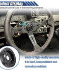 Top Shelf Steering Wheel Hub Adapter Spacer Kit Crafted From Heavy Duty Black Aluminum For Rock Solid Fitment And Sweet Daily Driver Handling Upgrade Your Cockpit Game Today installed in a cockpit with aftermarket wheel