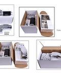 Product packaging of Professional Grade 1.5HP 900W 12V DC Tarp Motor Kit with chrome plated components.