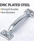 Heavy Duty Gate Handle Door Pull In Zinc Plated Steel For Fences And Sheds Barn Doors And Garage Tough Outdoor Ready Rust Resistant