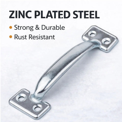 Heavy Duty Gate Handle Door Pull In Zinc Plated Steel For Fences And Sheds Barn Doors And Garage Tough Outdoor Ready Rust Resistant