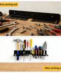 Wall Mount Screwdriver And Tool Organizer With Cleaning Towel, Heavy Duty Metal Holder for pliers, hammers, wrenches, sockets and more.