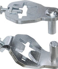 Heavy Duty T Post Gate Hinge Pins Built Tough With Rust Resistant Steel Farm Grade Target Hangers For Fence And Backyard Gates No Hassle Prep Comes With Every Bolt, two steel pins with holes and screws.