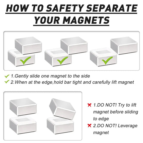 How to separate Neodymium Block Magnets 40x40x20mm Two Pack Heavy Duty Super Strong NdFeB Rare Earth Magnets instructions