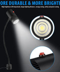 Magnetic LED Flexible Work Light With Pro Grade Gooseneck And Magnetic Base For Workbench And CNC Machines highlighting LED bulb