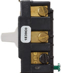 Side view of Beefed Up Heavy Duty 20 Amp 120 277 Volt Double Pole Toggle Switch With Center Off Maintained On Off Function 1286W White