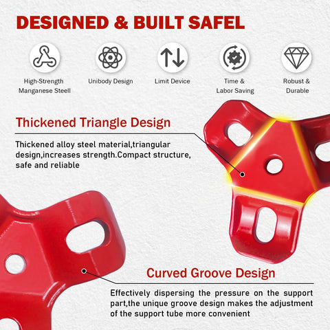 Thickened triangle and curved groove design on Beefy 2200 Lbs Capacity Tripod Head and Base Set for durable support.