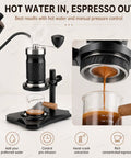 Portable Hand Crank Espresso Maker Kit With Secure Base Stand And Adjusting Pressure Settings Great For Campgrounds Roadtrips Or Garage Sessions Where You Just Want A Solid Cup Of Joe Anytime, showing water input and espresso output.