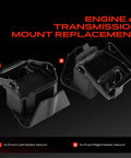 Set Of Two Front Left And Right Engine Motor Mounts Kit Fits Chevy Blazer S10 Gmc Jimmy Sonoma Four Point Three Liter V6 close-up view.