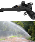 360 Degree Adjustable Sprinkler Arm For Lawn And Garden With Long Range Watering From One And A Half Inch To One Inch DN25 Female Thread Built Tough Black Plastic Irrigation For Home Yard And Farm in action.