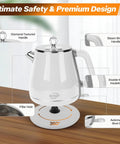 1.8L All Stainless Steel Electric Kettle For Fast Boil, BPA Free Tea Kettle With 1350W, Auto Shutoff And Boil Dry Protection