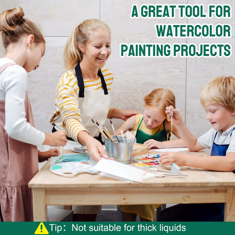 Children painting at a table with Premium Disposable Plastic Transfer Pipettes 1ml for DIY art projects and classroom use.