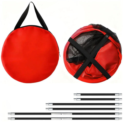 3 In 1 Golf Chipping Net Set With Pop Up Targets 12 Inch 18 Inch And 24 Inch Diameters For Indoor And Outdoor Practice Great Gift For Dads Day Men Husbands Kids Golfers With 6 Ground Stakes carrying bag folded