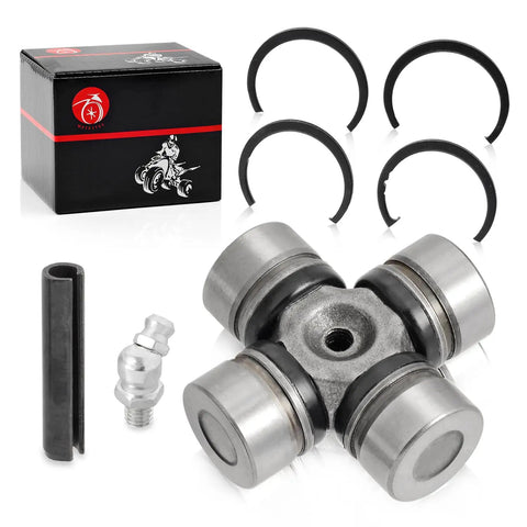 Front And Rear Driveshaft U Joint For Ranger RZR Scrambler And Sportsman UTVs Built To Last Heavy Duty 300 325 330 425 400 500 570 700 EV 800 850 900 1000 Turbo General 1000 4 XP EPS Replacement kit with U joint, snap rings, and grease fitting