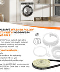 Washer Shift Actuator Kit With Pulley Clutch And Drive Belt For Whirlpool Kenmore Maytag Machines Pro Grade Upgraded W10913953