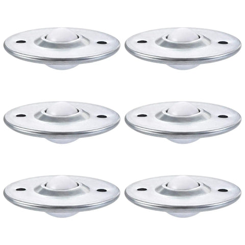 6 pack of 12mm Ball Transfer Bearing Unit Nylon Flange Mount, Load Capacity 17 Lbs Each, Easy Glide for Transmission and Material Handling