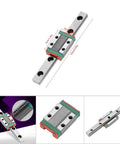Miniature 9mm Wide Rail Guide Slide Block with Steel Bearings, front view and detailed images, LML9B model, for CNC machines and tools