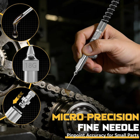 High Pressure Pro Grade Grease Gun Coupler Kit With 12000 PSI Quick Release 90 Degree Adapter used on machinery chain