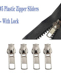 Universal Size 5 Zipper Slider Replacement Kit With 12 Sliders In Black Bronze Silver For Metal Plastic And Nylon Coil Zippers