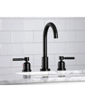Concord Widespread Bathroom Faucet With Pop Up Drain In Matte Black Eight To Sixteen Inch Deck Mount Three Hole Installation