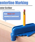 Heavy Duty Two Piece Center Scriber Set With Dead On Marking And Offset Position Gauge For Woodworking And Carpentry Fits Standard Pencils on wood board with pencil