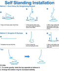 Instructions for setting up Outdoor Patio Mister Stand With Quick Install Hose Sprayer For Cooling Up To 20 Degrees Portable