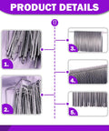 U-Shaped Landscape Stakes and Plastic Fixing Gasket Kit 201-Piece includes metal stakes and plastic gaskets in close-up view