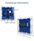 Hands On Soldering Practice Kit With Digital Clock Rotating LED Running Light Temperature Control Light Control Transparent Case