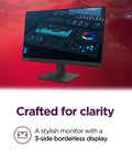Crisp 21.5 Inch FHD IPS Office Monitor With 100Hz Refresh Rate 4ms MPRT 99 Percent sRGB Raven Black side view